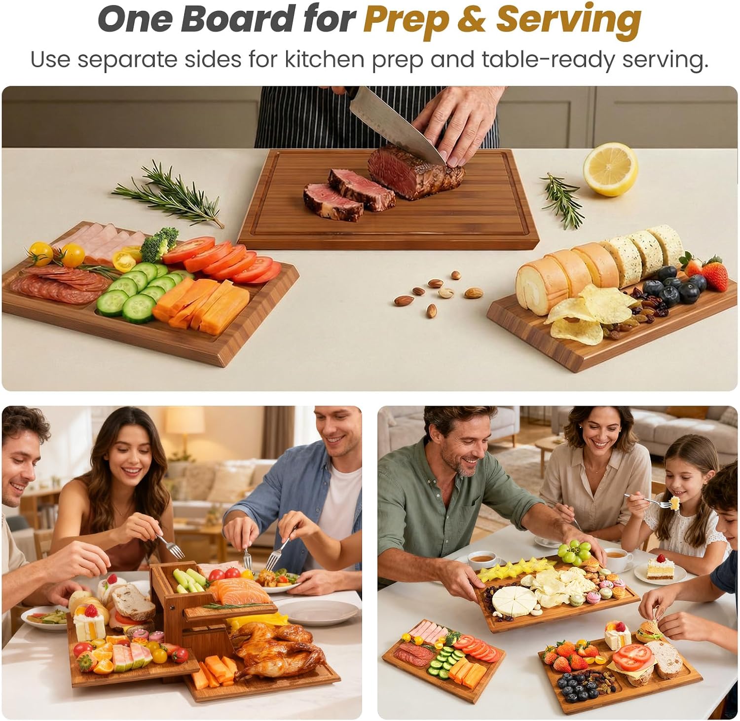 Meal Prep Cutting - Juego de tablas de cortar de