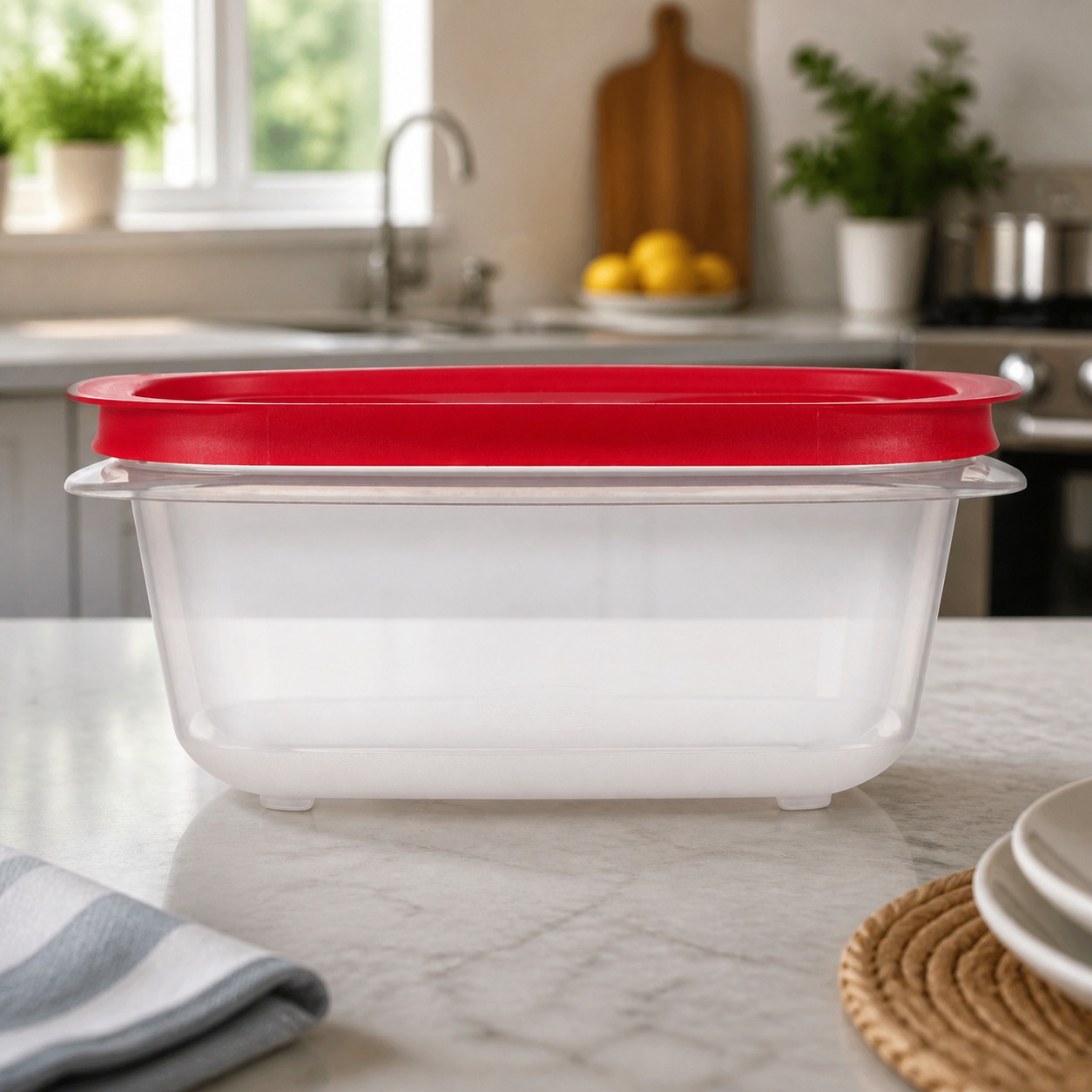 Meal Prep Kitchen - Contenedor Rectangular Rojo para Almacenamiento de