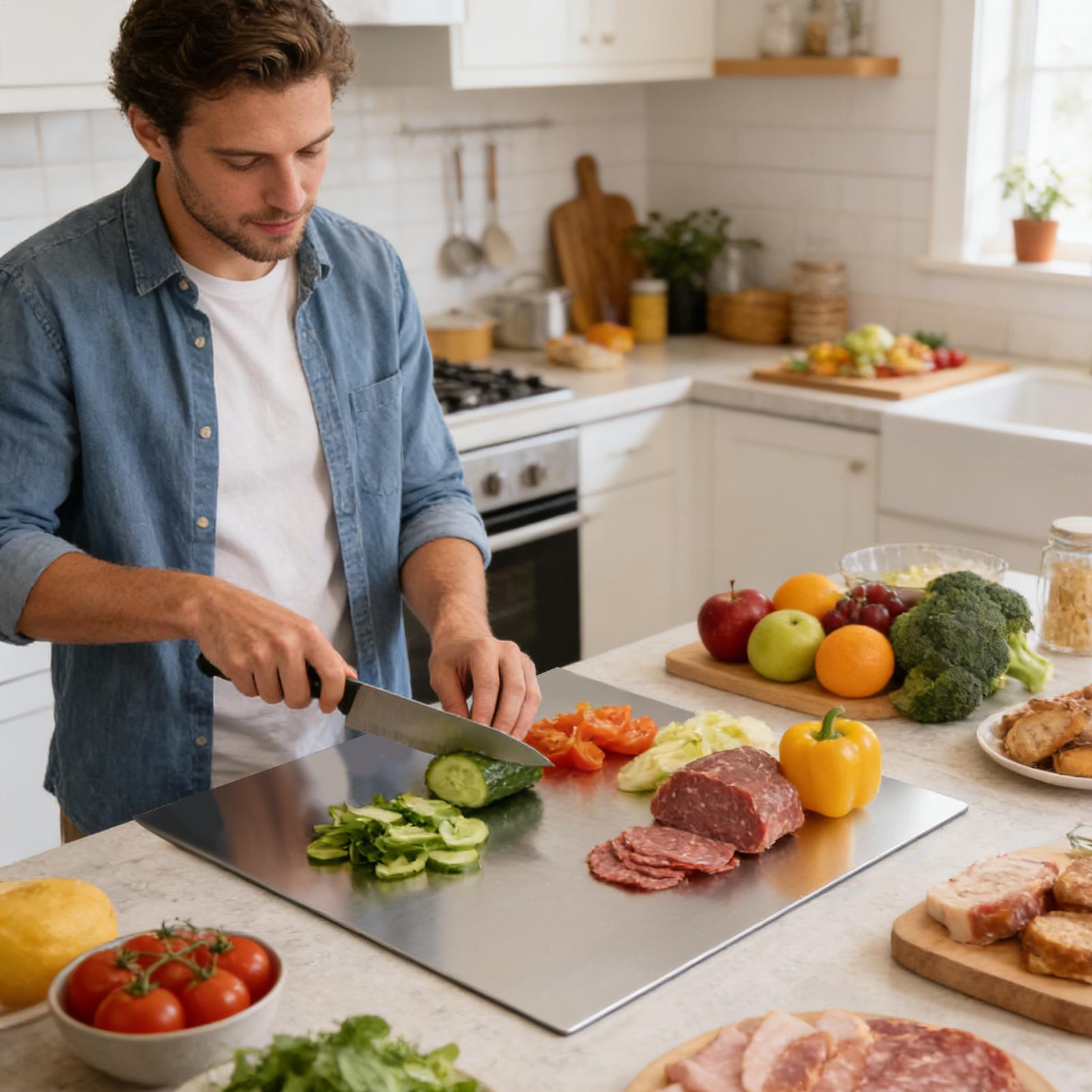 Tabla de Cortar de Acero Inoxi - Meal Prep Kitchen reseña y precio