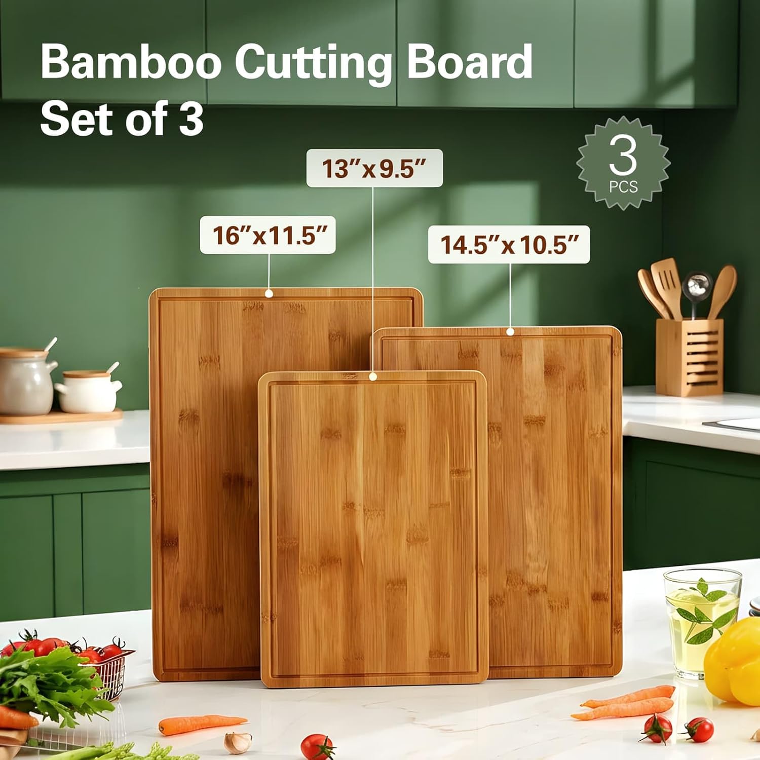 Tablas de cortar de bambú para - Meal Prep Cutting reseña y precio
