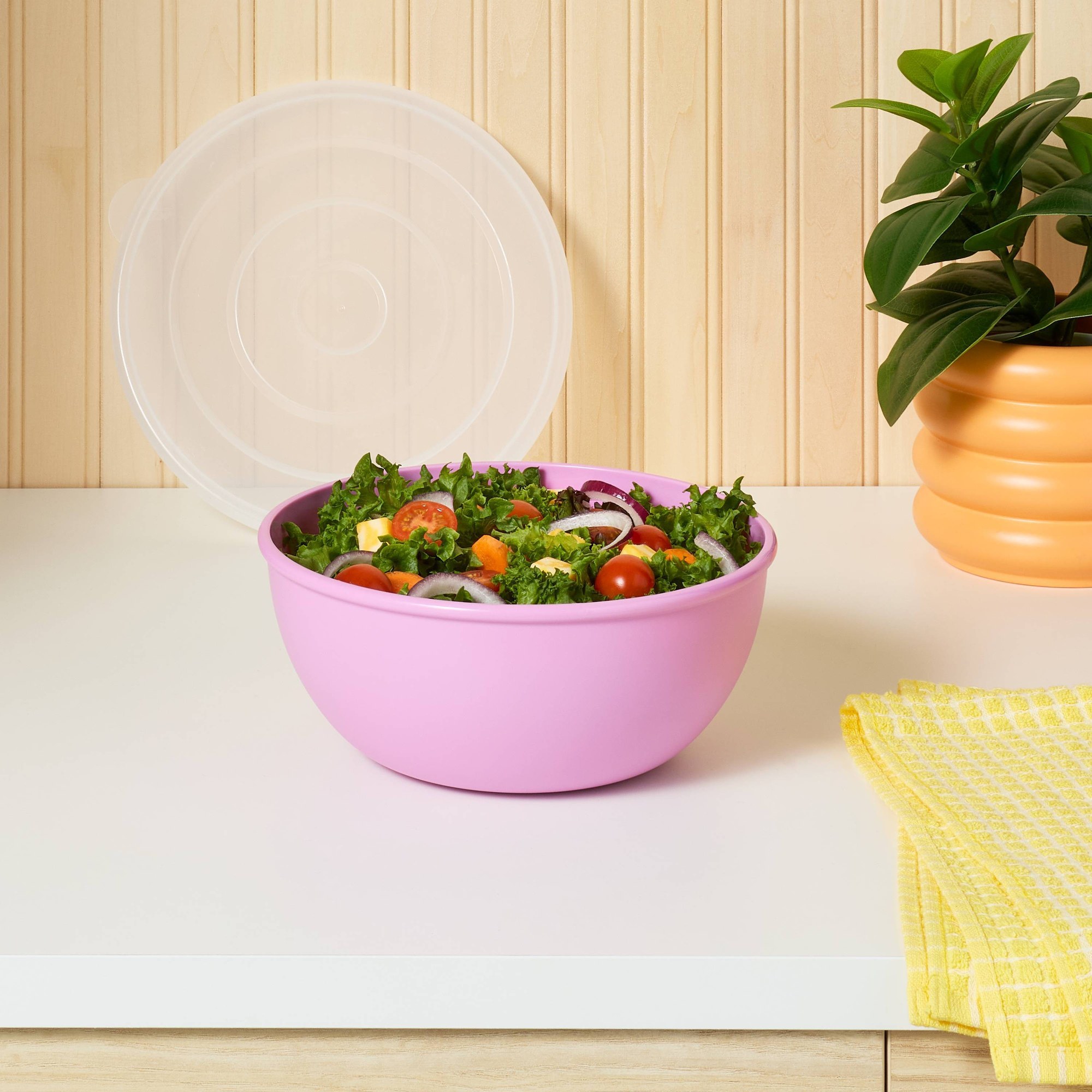 Tazón Rosa con Tapa a Juego, C - Meal Prep Kitchen reseña y precio